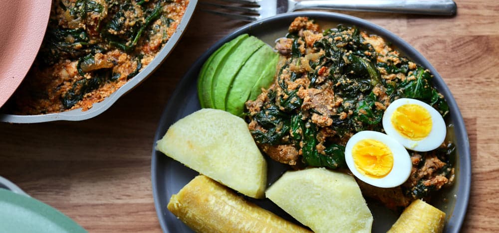 Ampesi (Spinach Stew)
