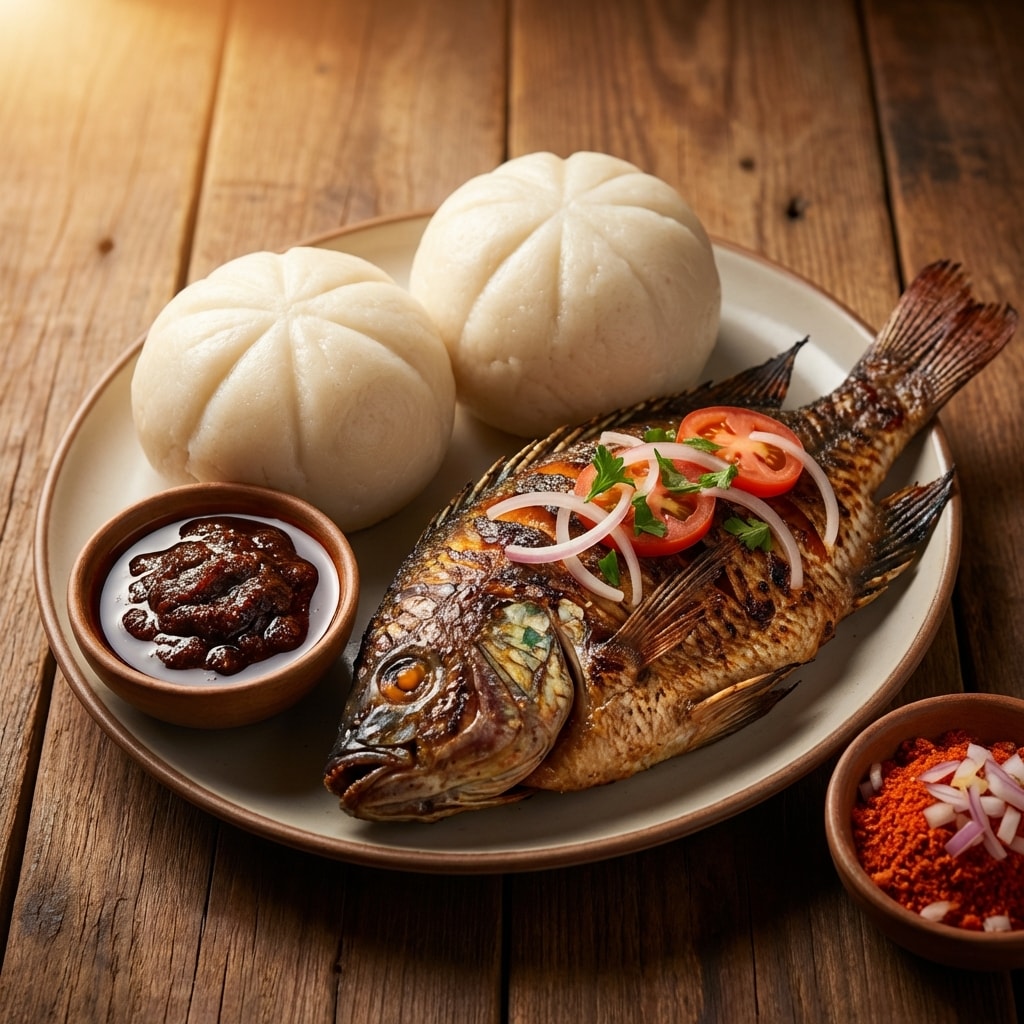 Banku & Grilled Tilapia
